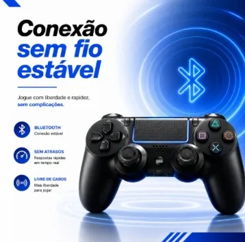 Controle Sem Fio Para PS4, Tv Smart, Pc, Vídeo Game e Celular